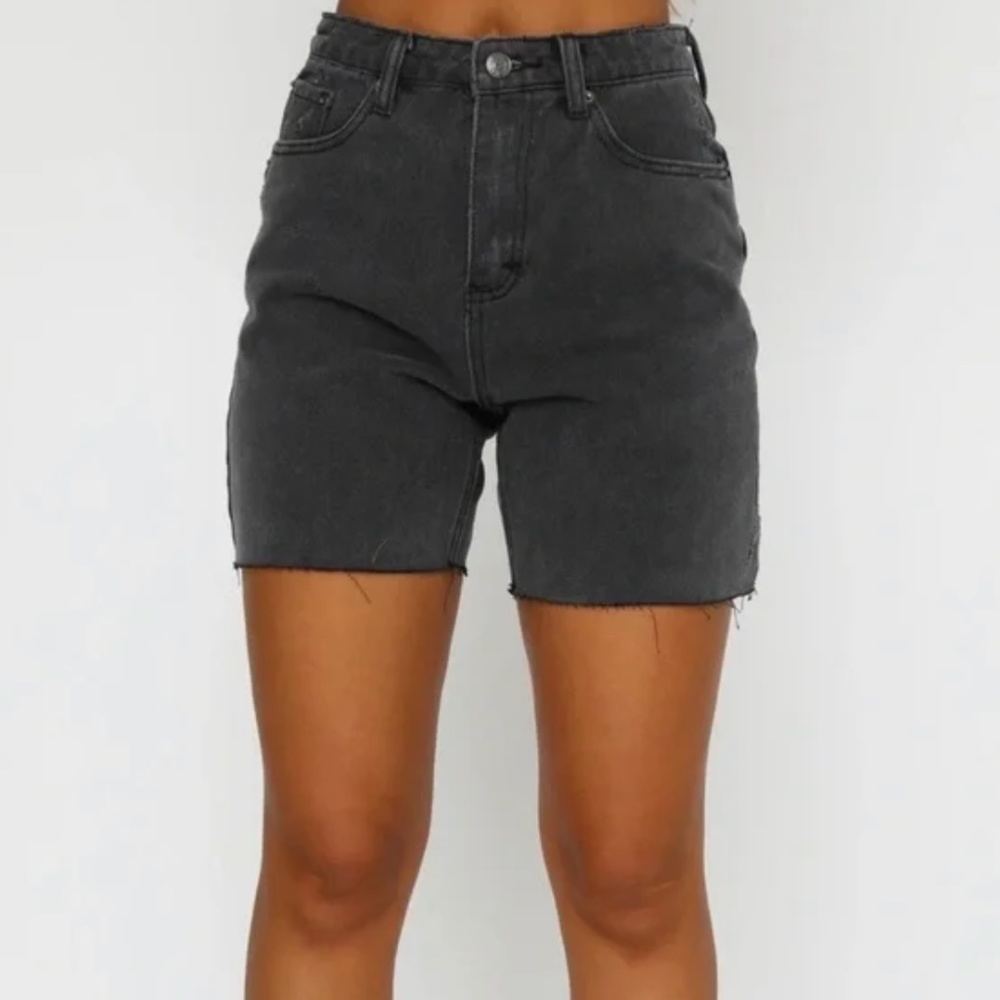 Young And Free Denim Shorts Acid Black